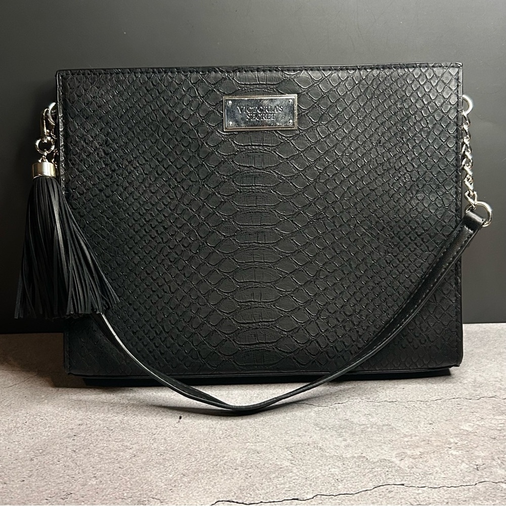 Victoria's Secret Black Embossed Satchel